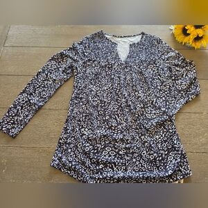 Lomon Women's Black and White Patterned Top S